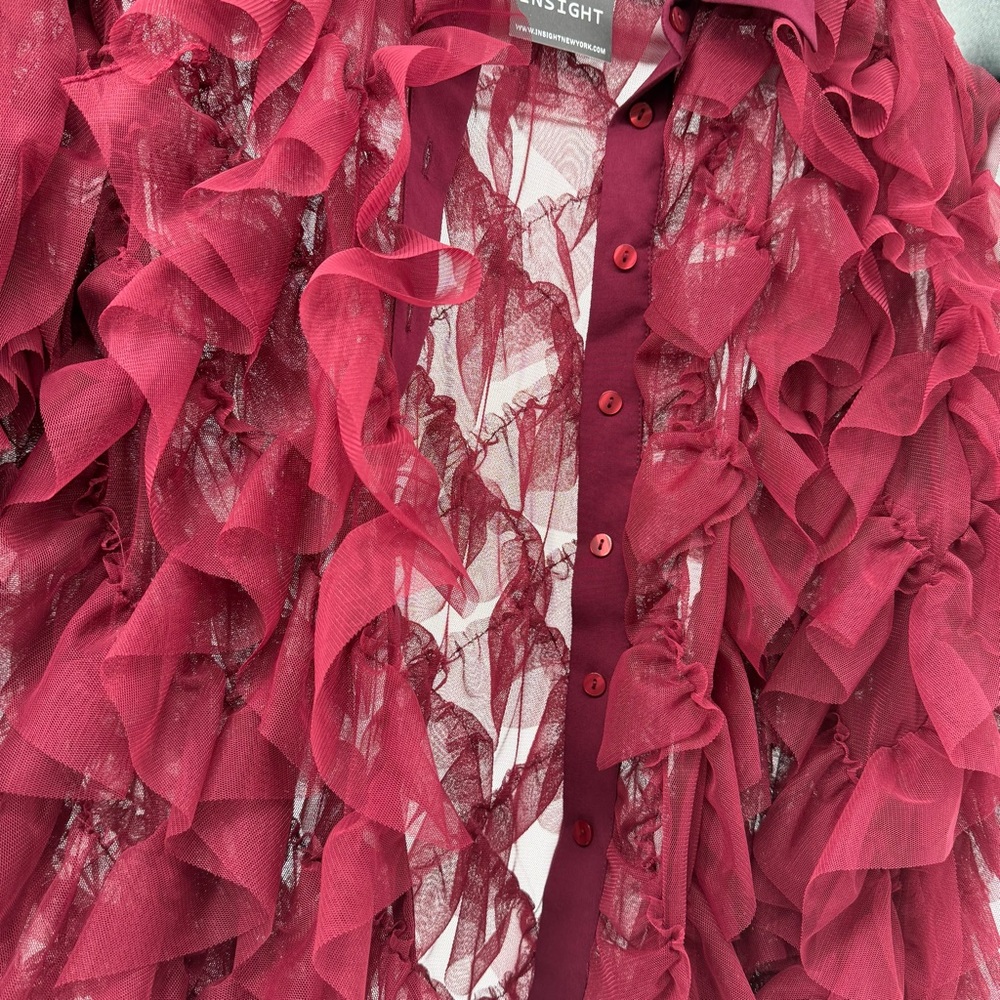 Insight Ruffled Long Sleeve Button Down Shirt - Picture 4 of 8